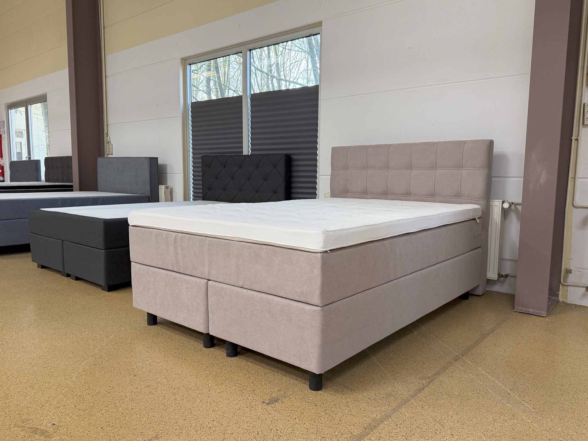 Boxspringbett 140x200 Beige 5 Teilig
