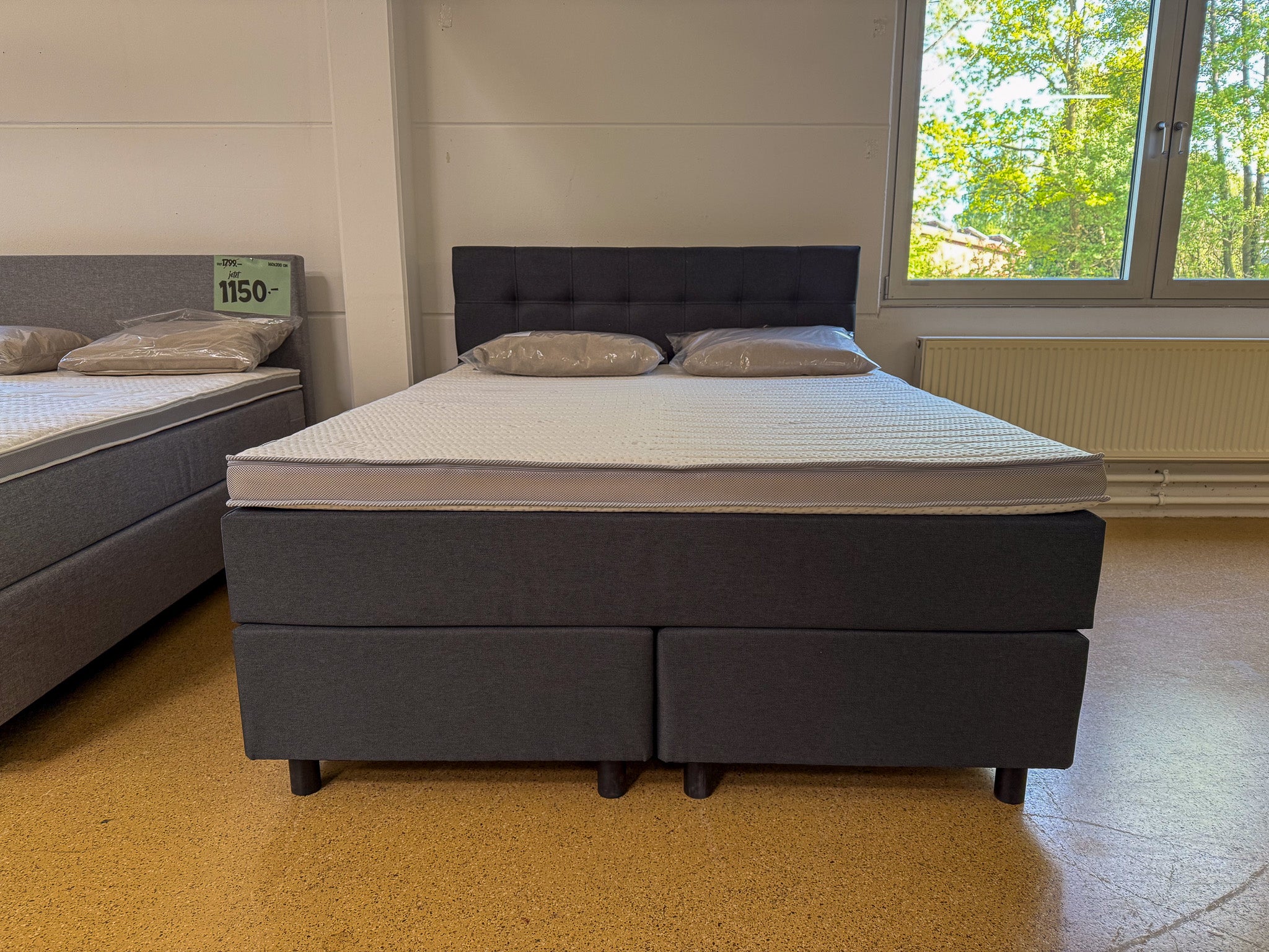 Boxspringbett 160x200 Dunkelgrau 5 Teilig