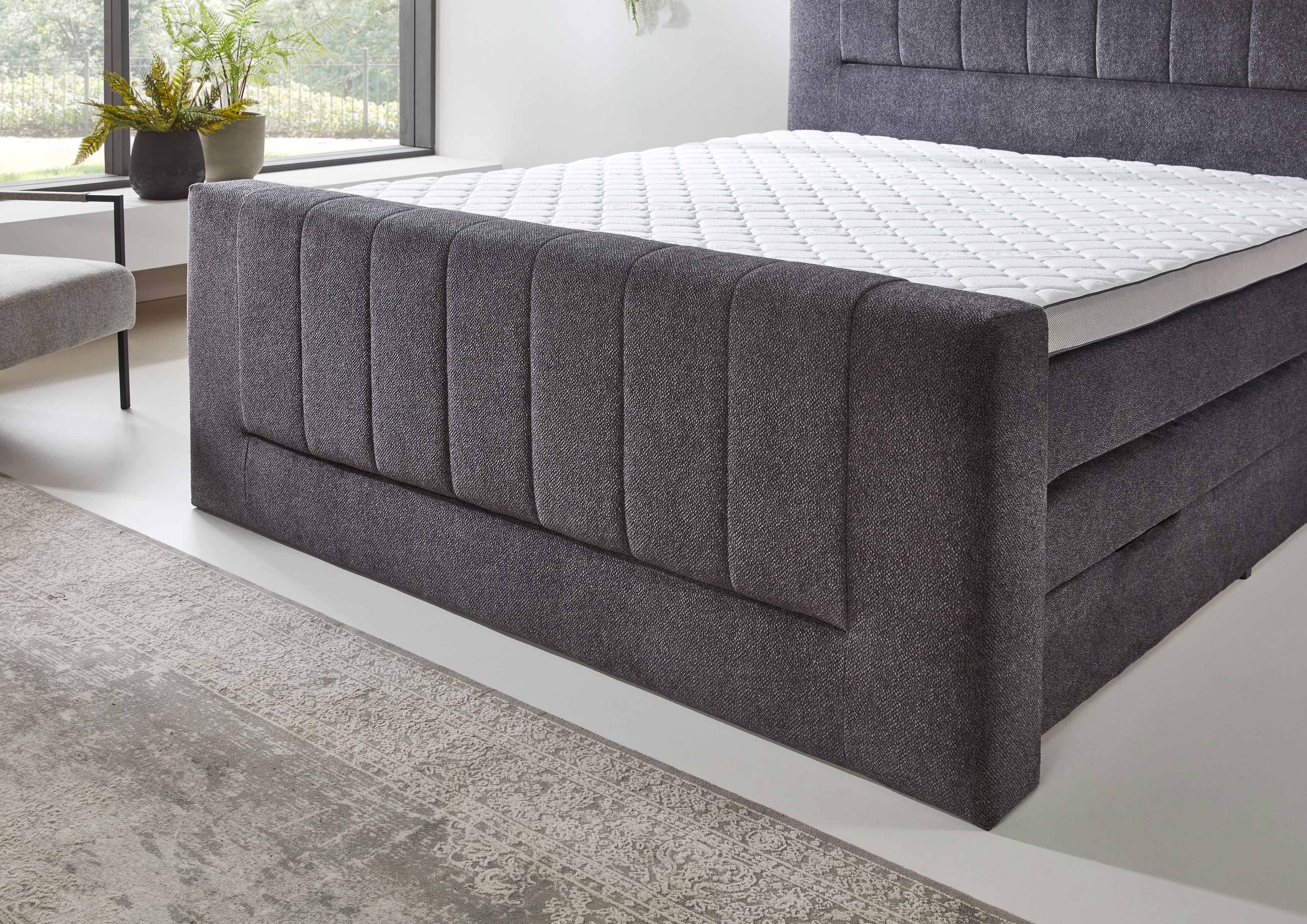 Boxspringbett mit Bettkasten anthrazit 180x200