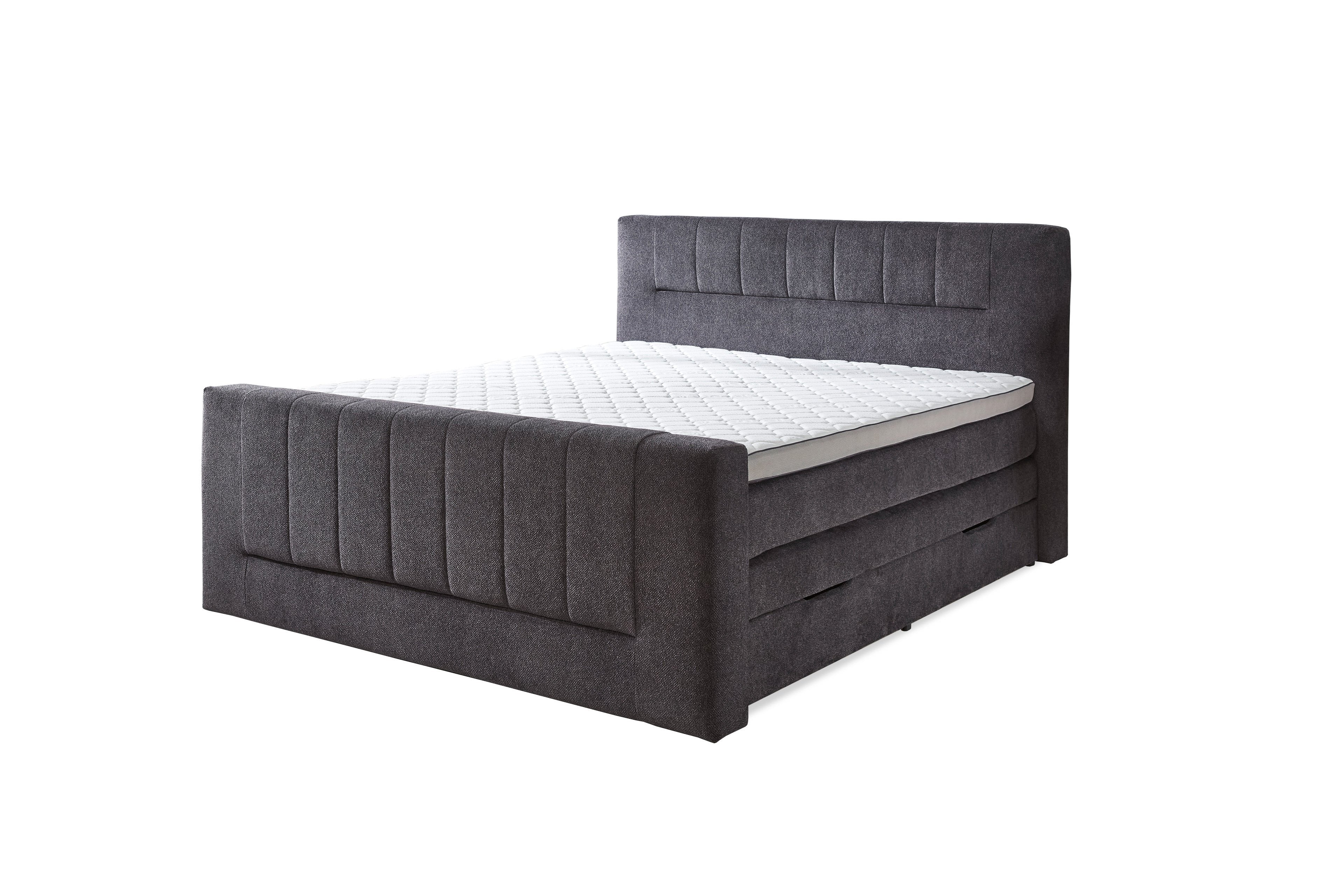 Boxspringbett mit Bettkasten anthrazit 180x200