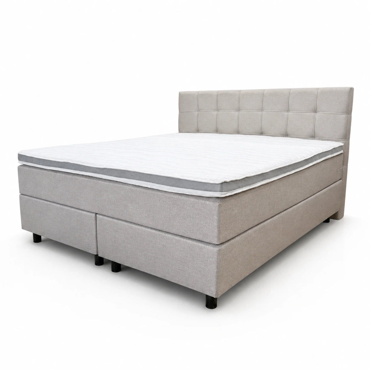 Boxspringbett 180x200 Stoff Beige 5 Teilig