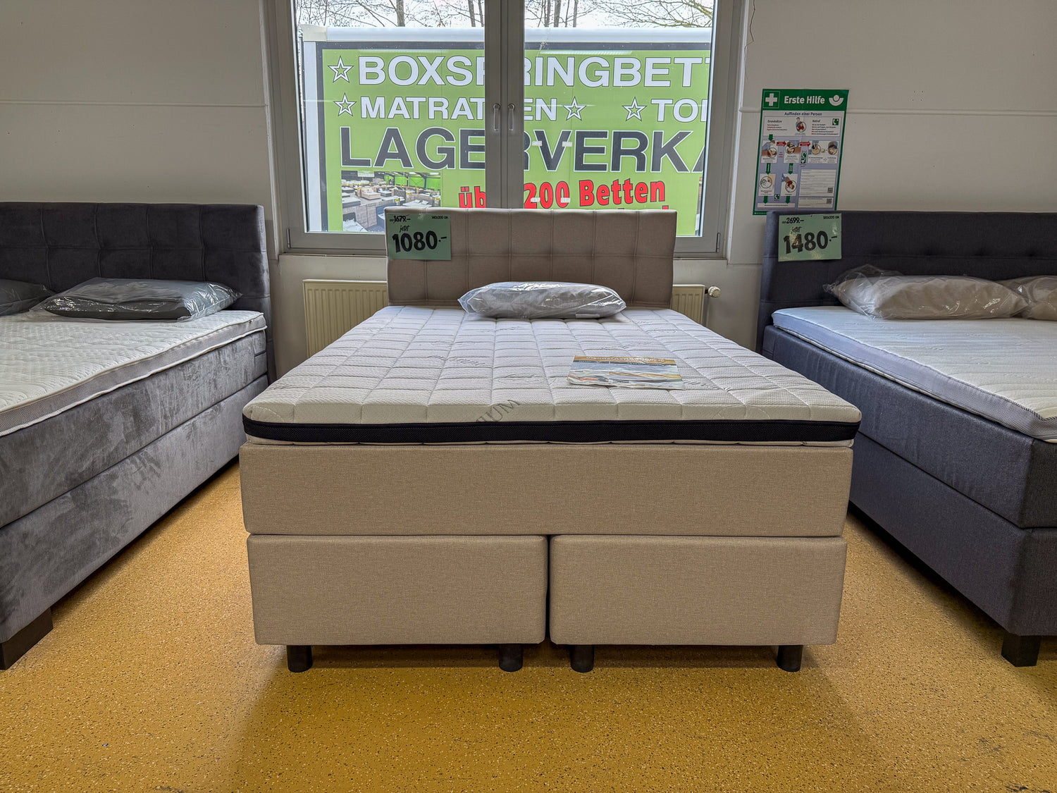 Boxspringbett Amalia 5 Teilig - Beige - 140x200 Bett