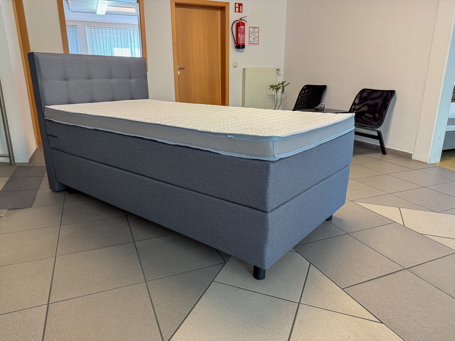 Boxspringbett 100x200 Grau 4 Teilig