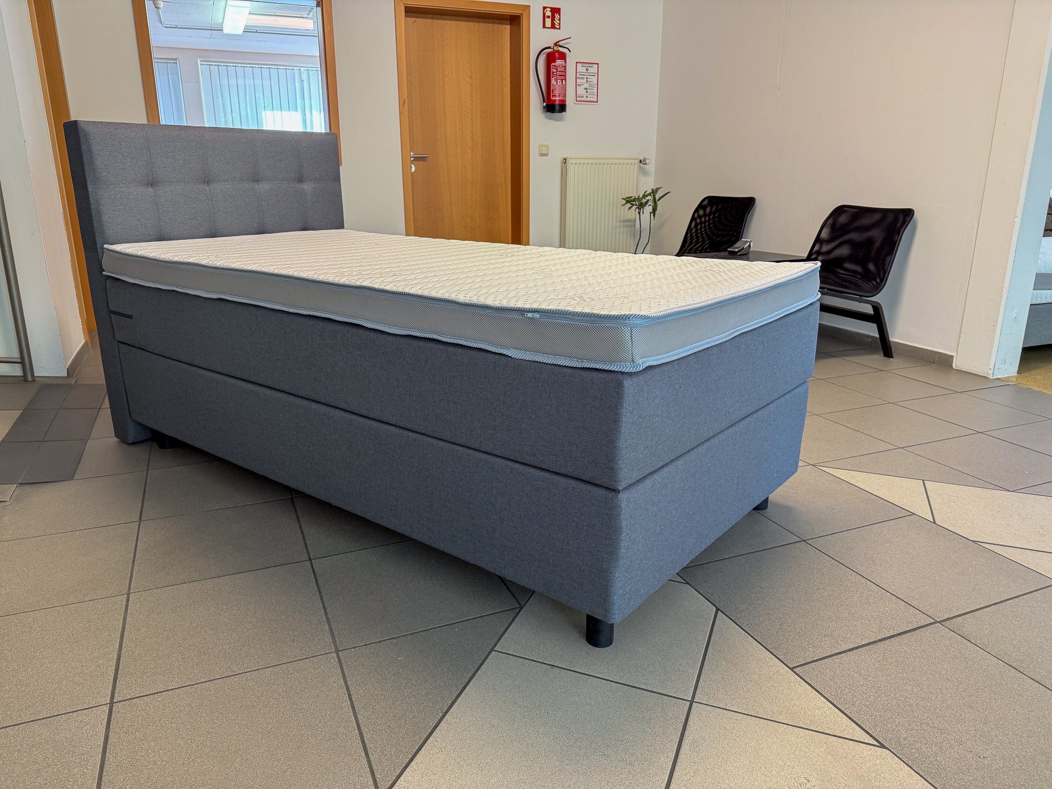 Boxspringbett 100x200 Grau 4 Teilig