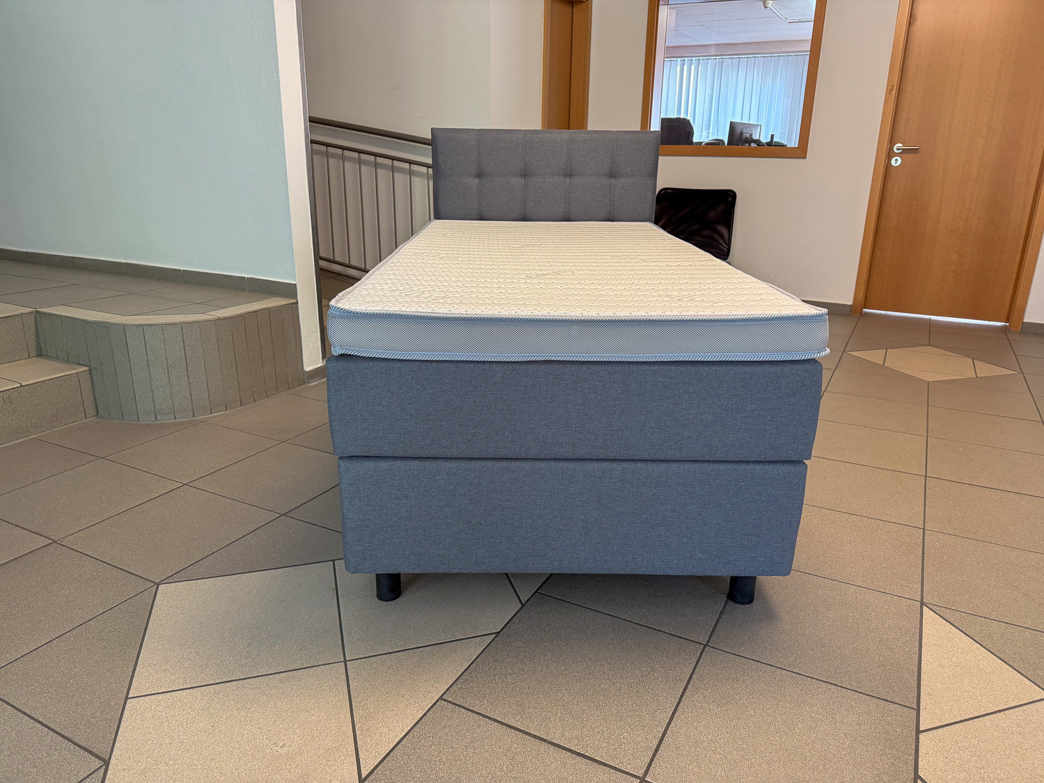 Boxspringbett 100x200 Grau 4 Teilig