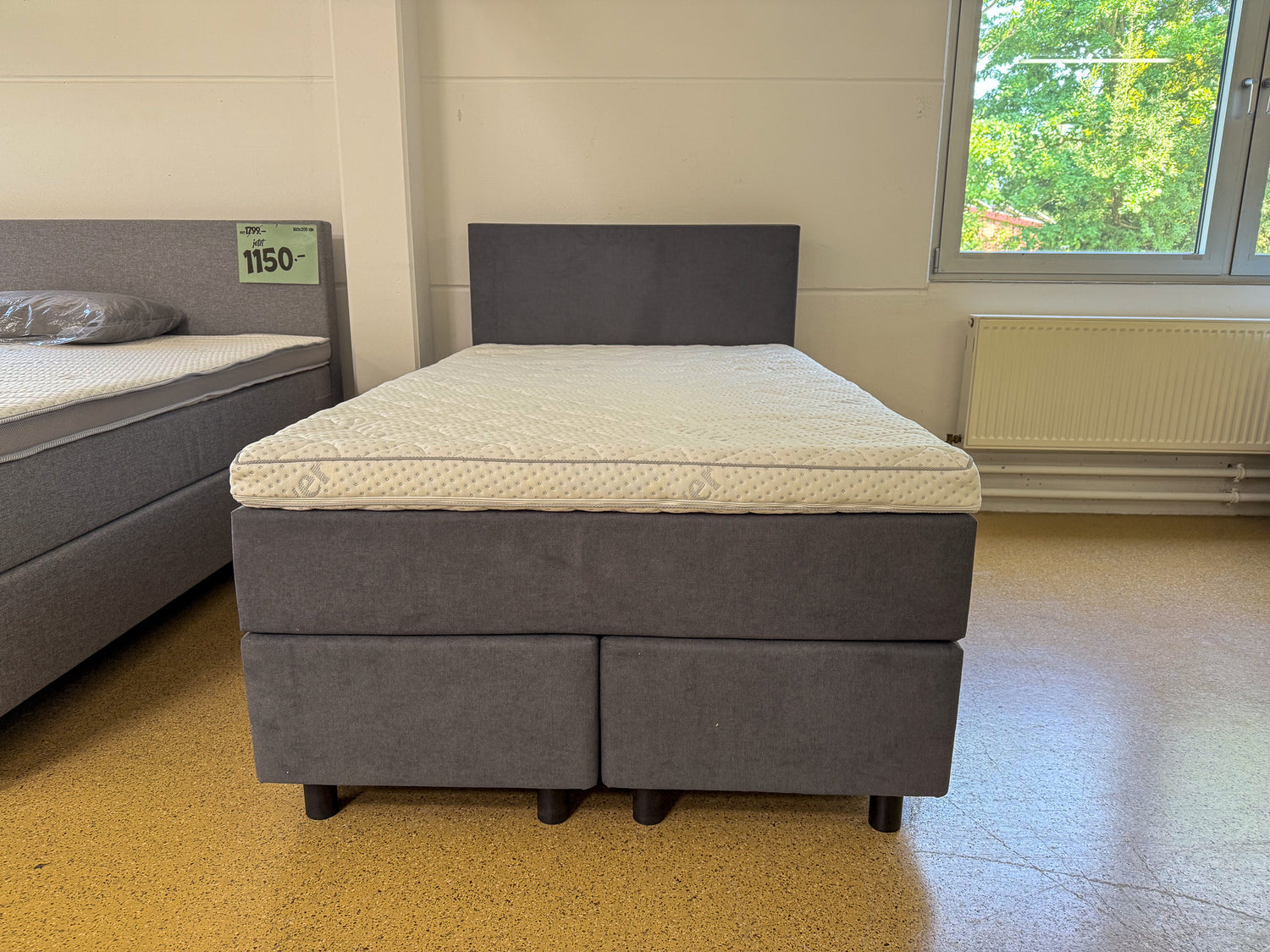 Boxspringbett 120x200 Grau 5 Teilig