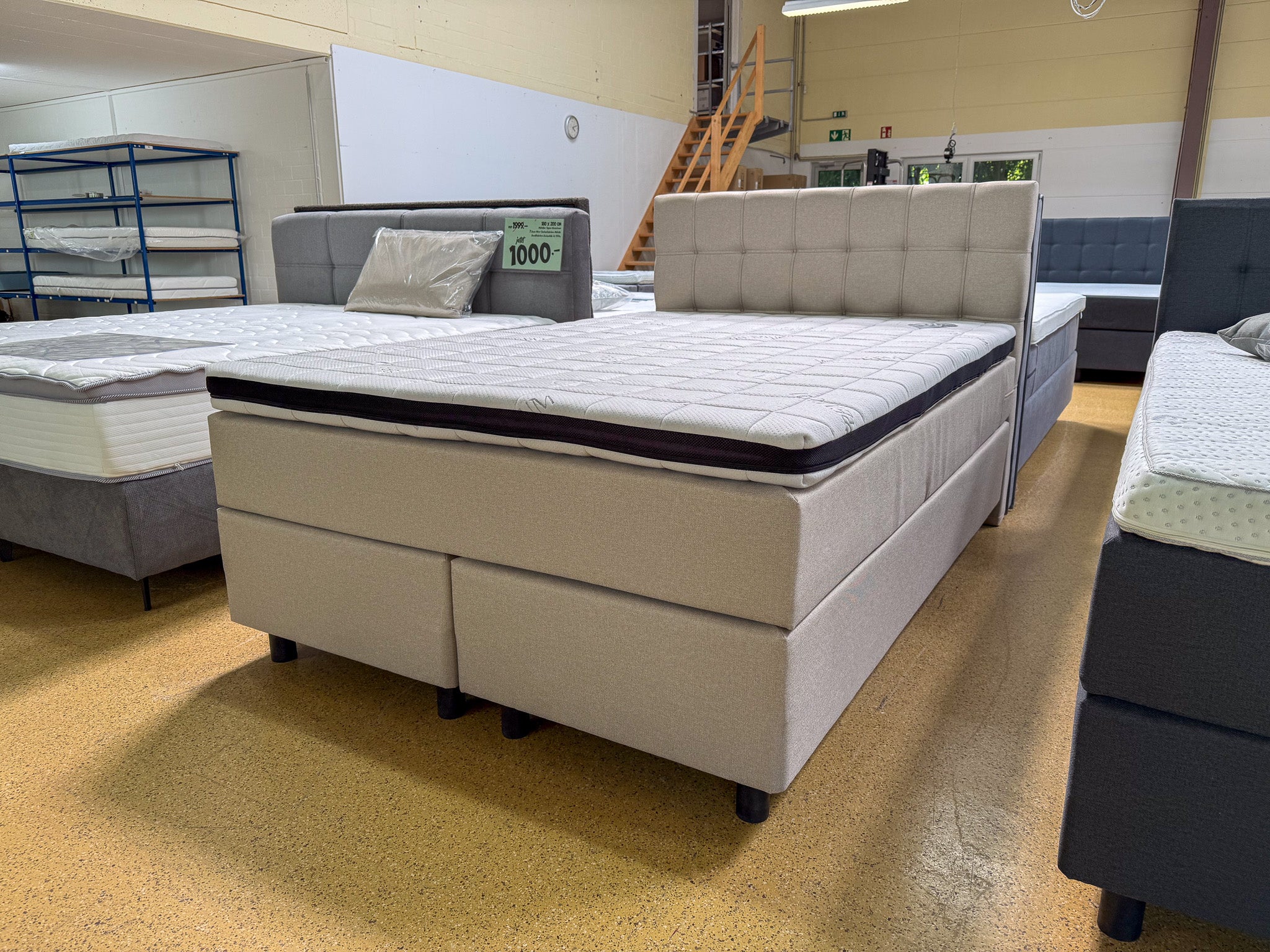 Boxspringbett 140x200 Beige - 5 Teilig