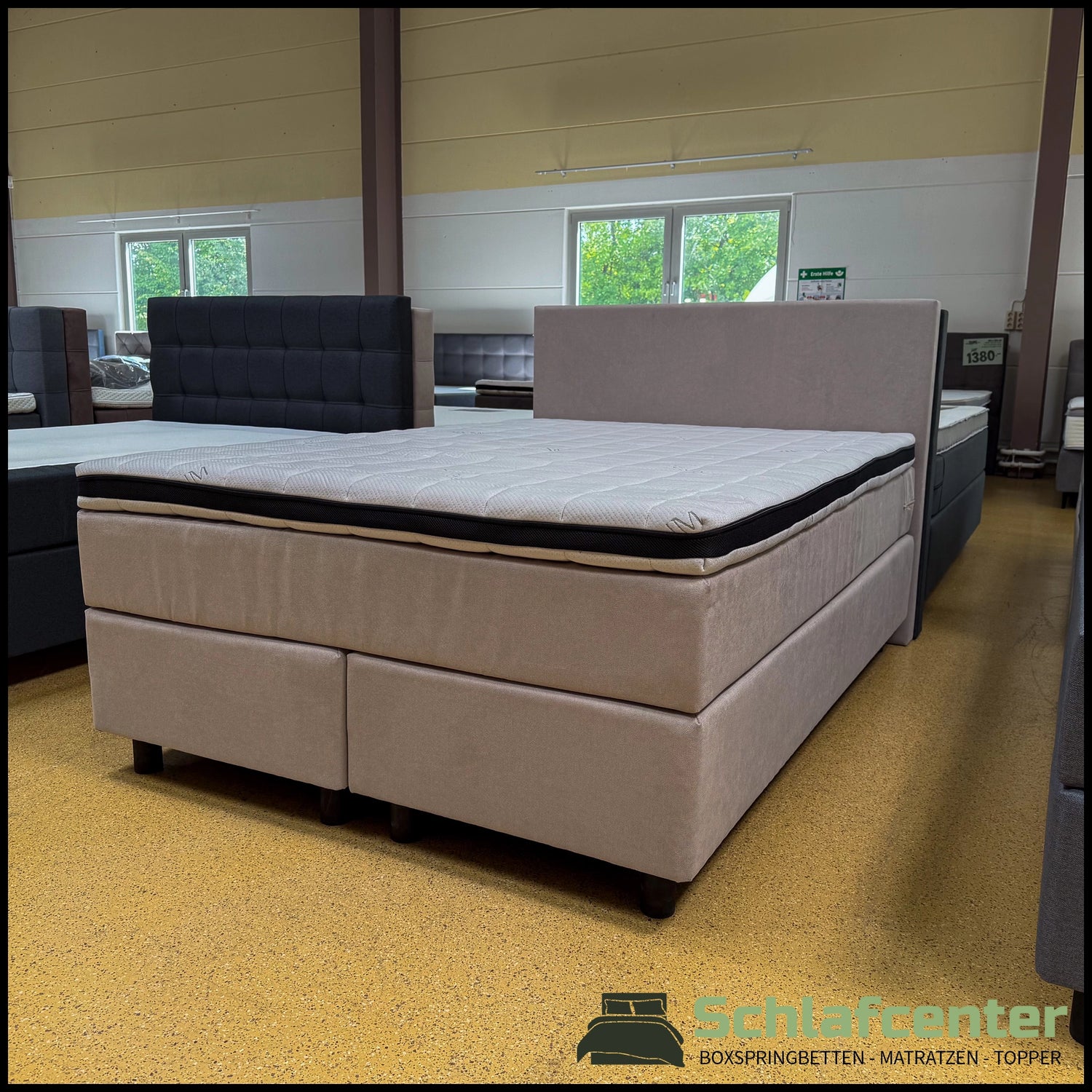 Boxspringbett 140x200 Beige - 5 Teilig