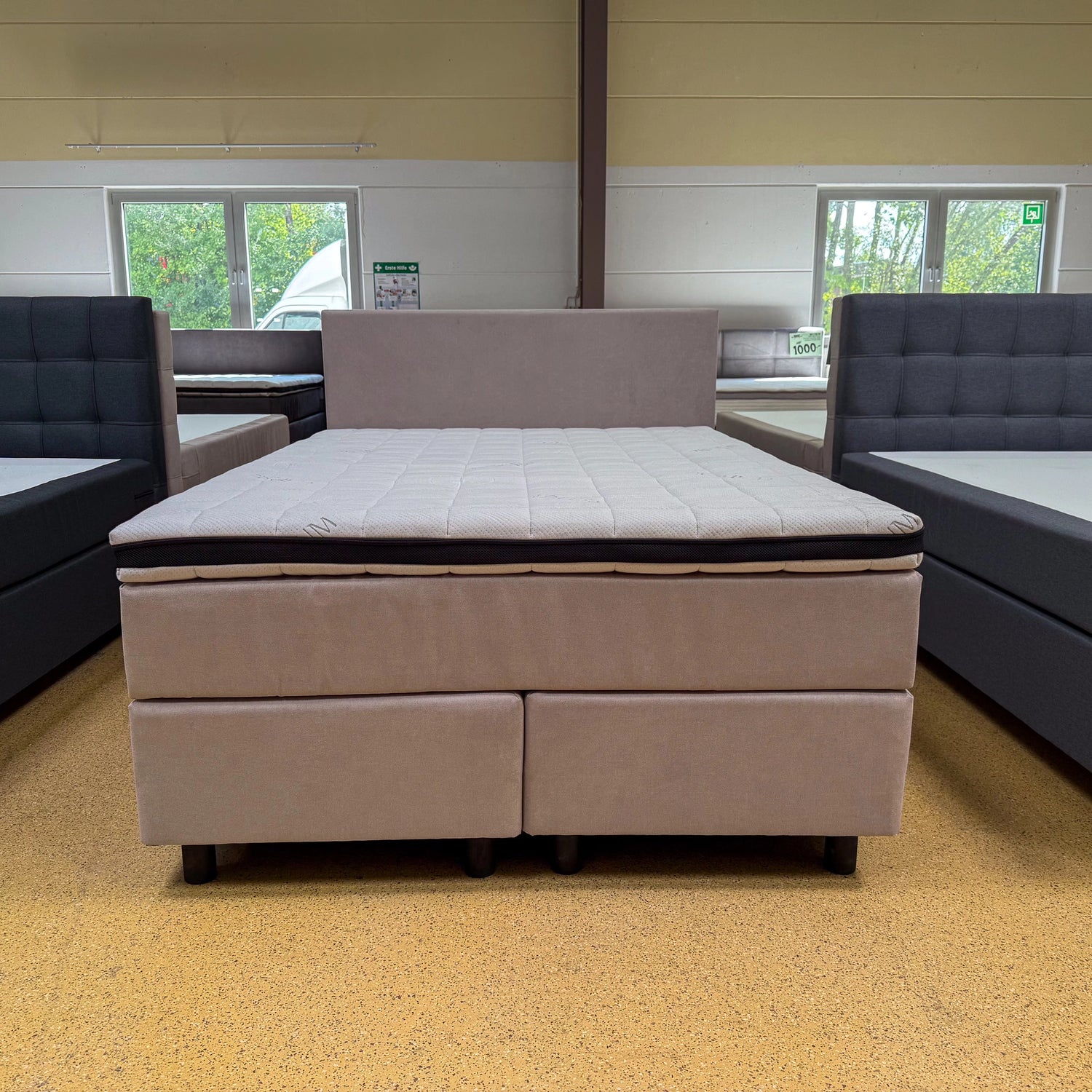 Boxspringbett 140x200 Beige - 5 Teilig