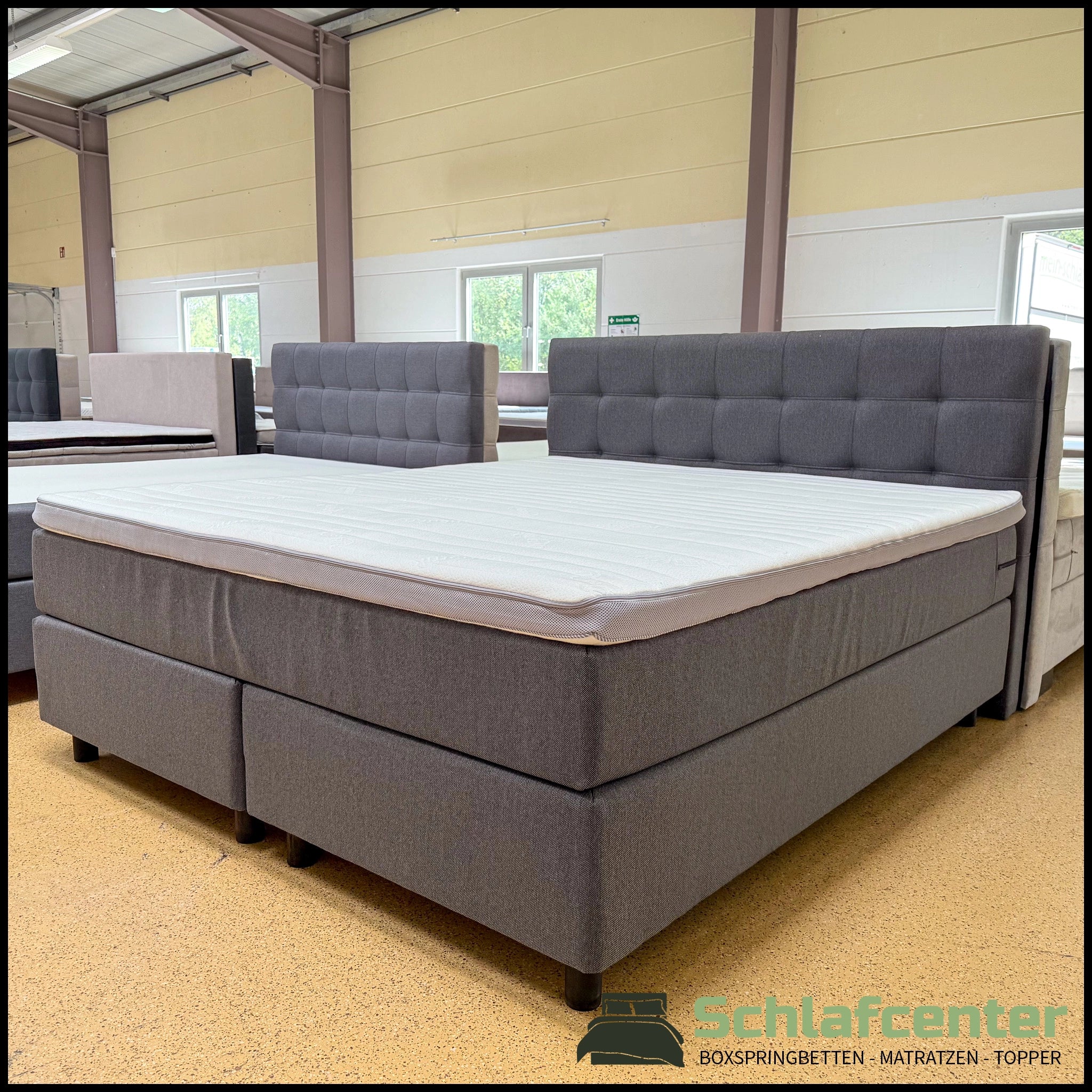 Boxspringbett 180x200 Stoff Anthrazit 5 Teilig