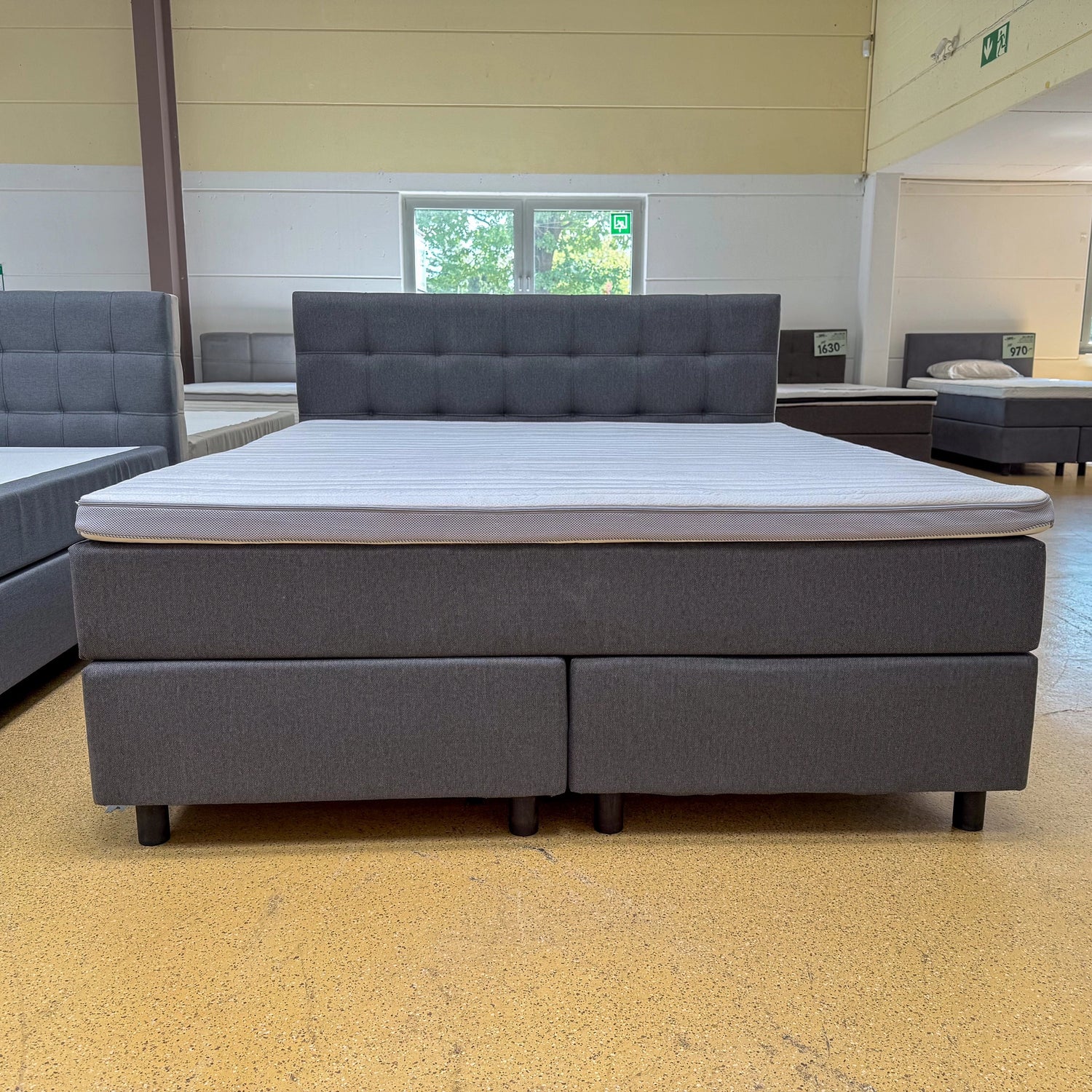 Boxspringbett 180x200 Stoff Anthrazit 5 Teilig