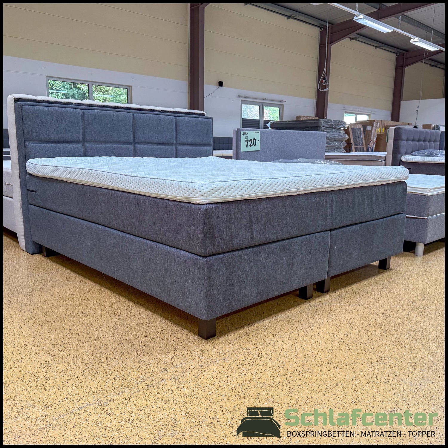 Boxspringbett 180x200 Stoff Anthrazit 5 Teilig