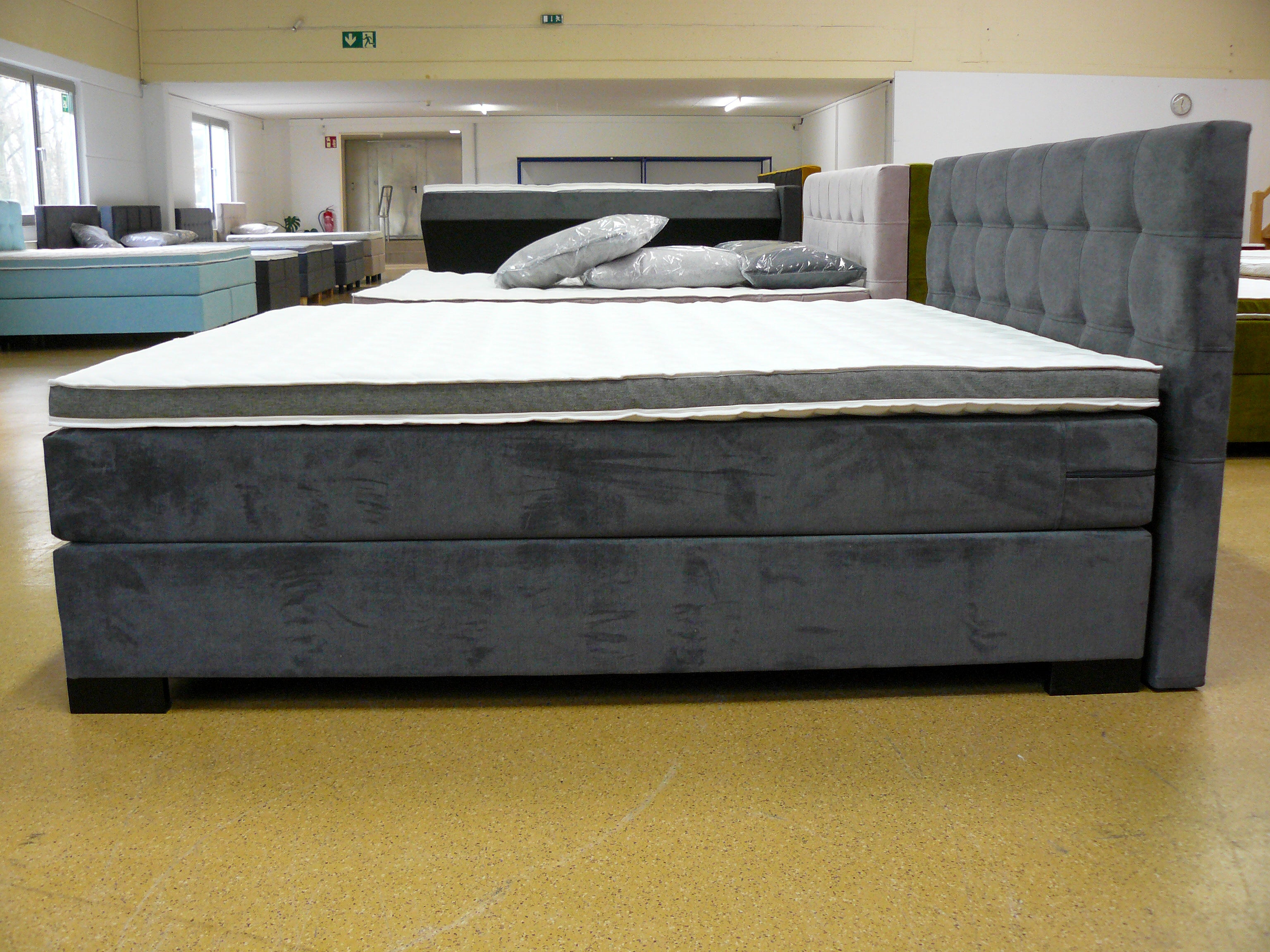 Boxspringbett Lars 5 Teilig - Dunkelgrau - 200x220 Bett