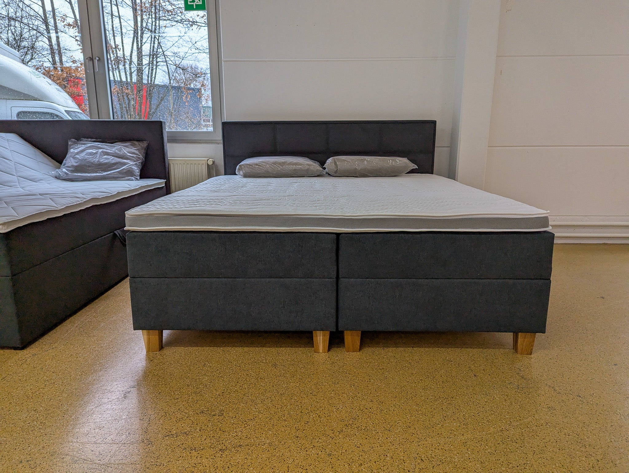 Boxspringbett mit Stauraum Thala 6 Teilig - Dunkelgrau - 180x200 Bett