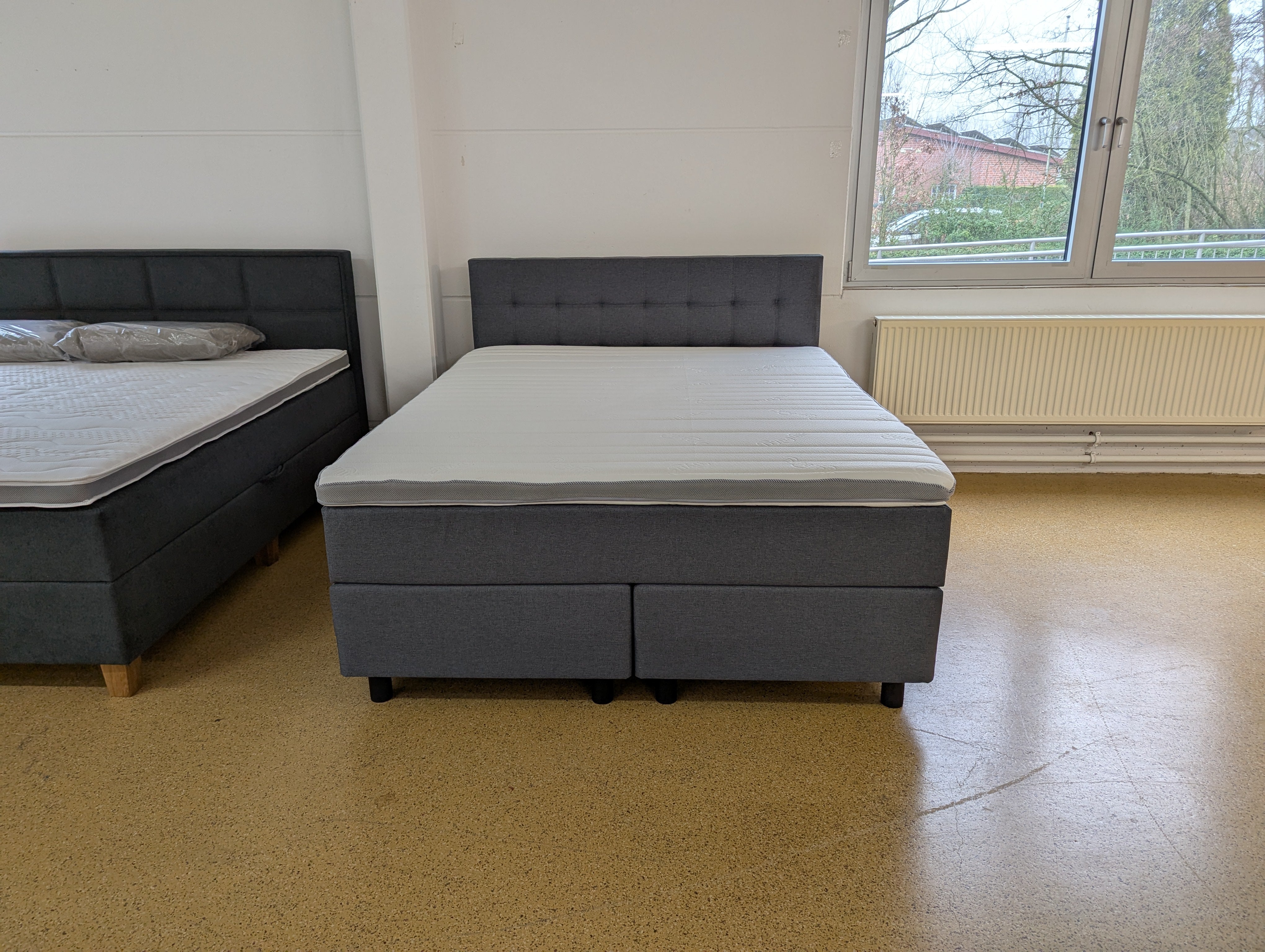 Boxspringbett 160x200  5 Teilig - Grau - Bett