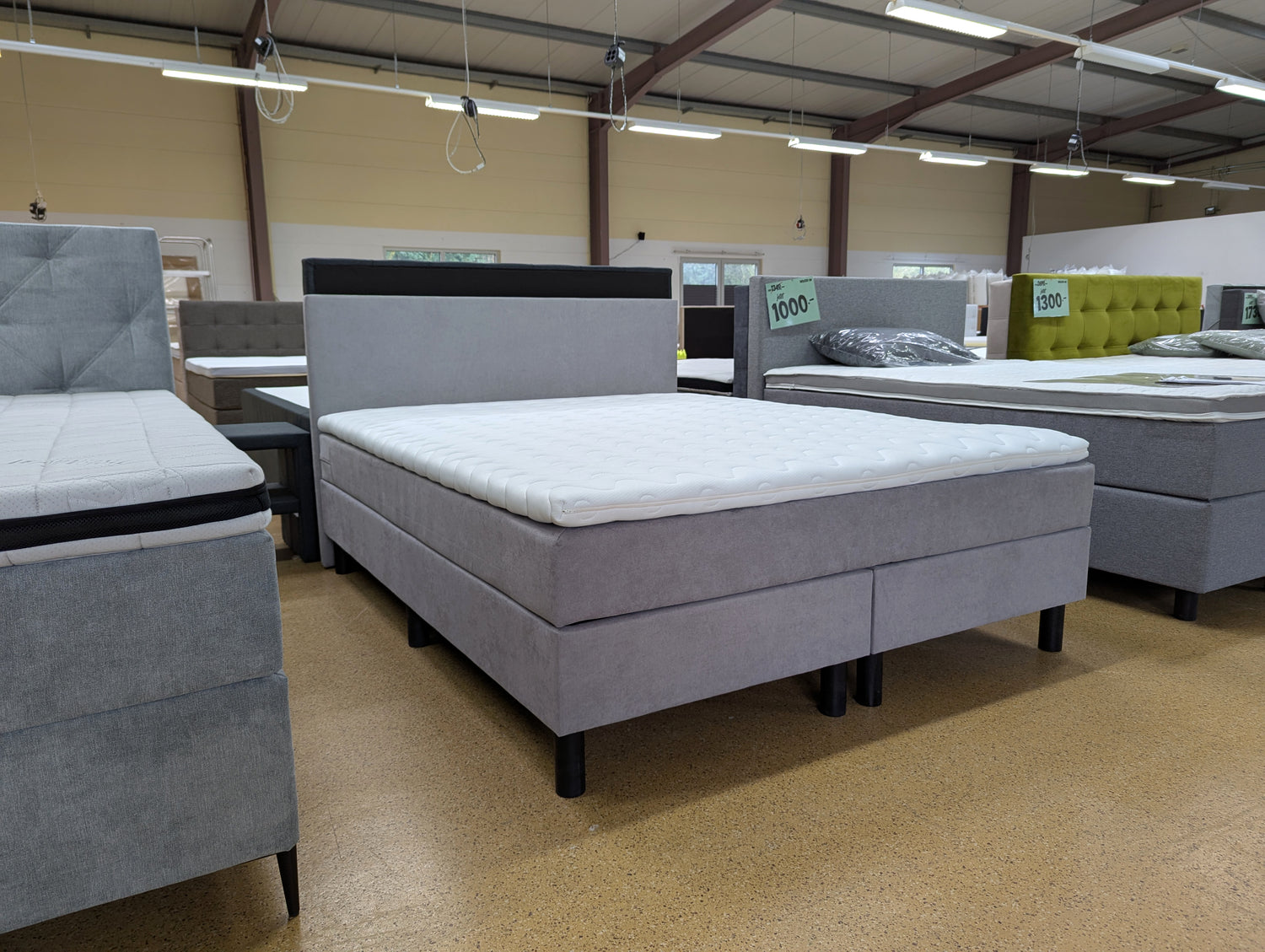Boxspringbett 160x200 Grau 5 Teilig