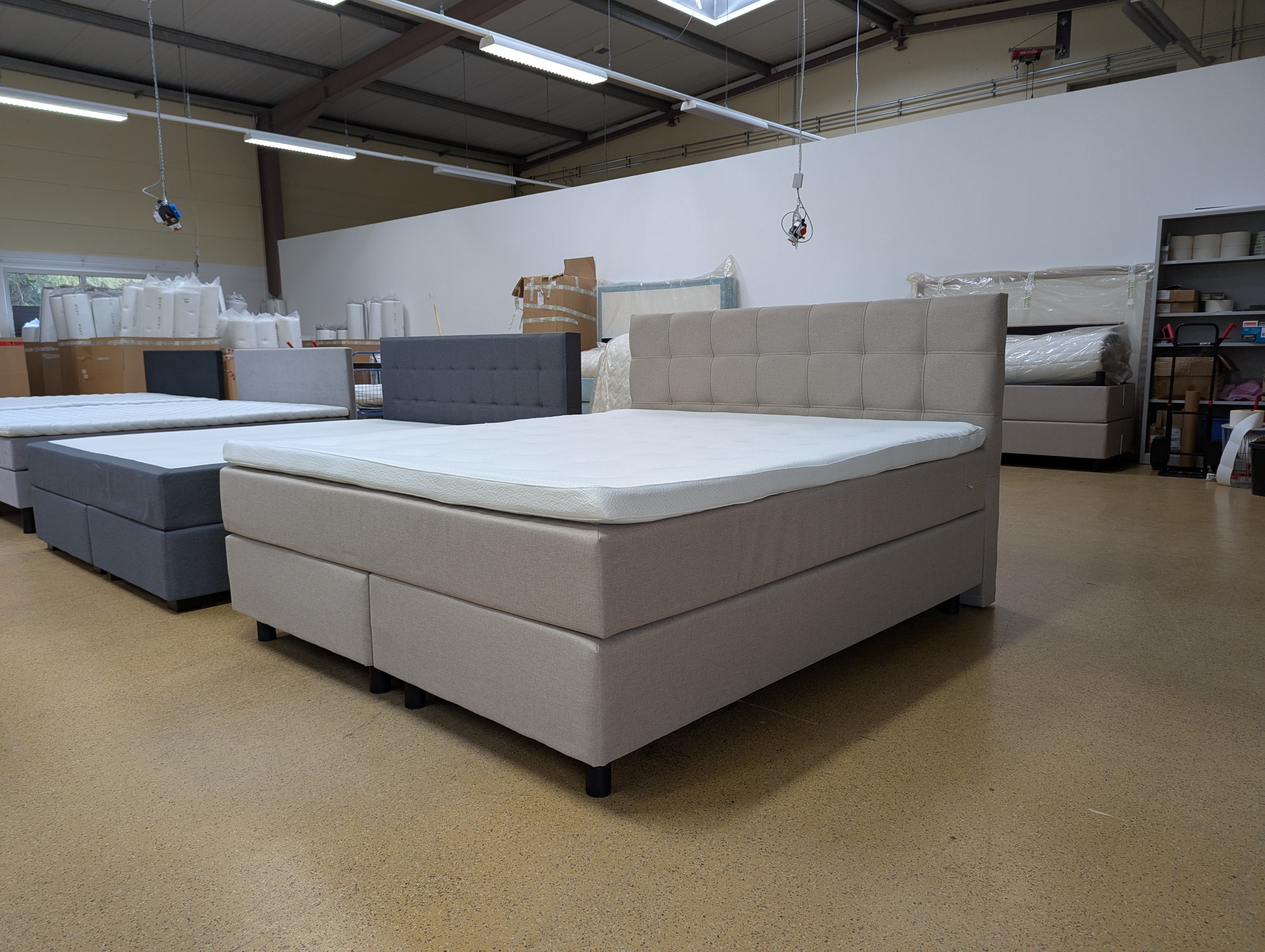 Boxspringbett 180x200 Beige 5 Teilig